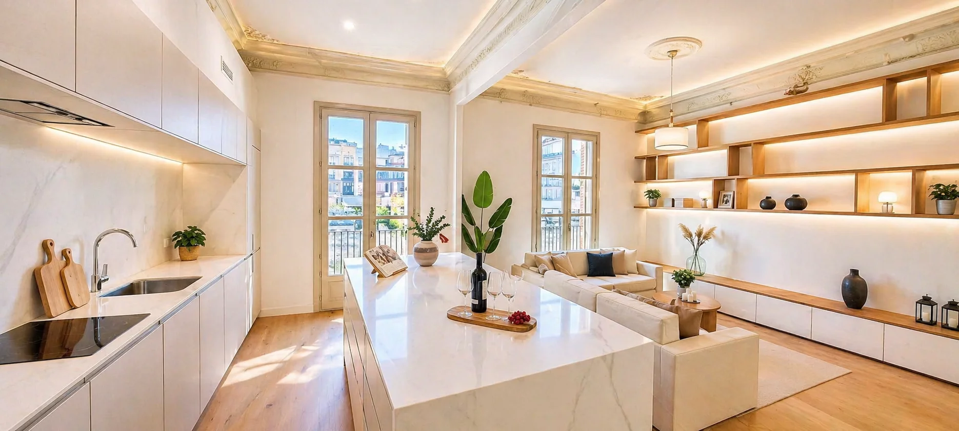 Piso reformado en Eixample con terraza privada