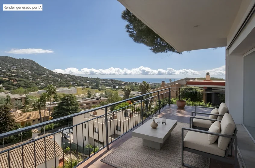 Casa reformada en Cabrils con vistas al Mediterráneo