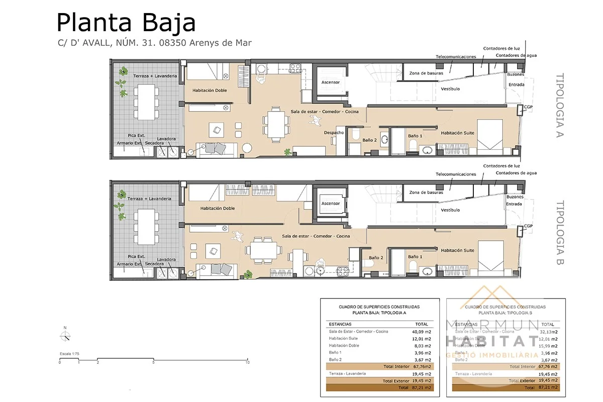 Piso nuevo en planta baja, 2 dormitorios
