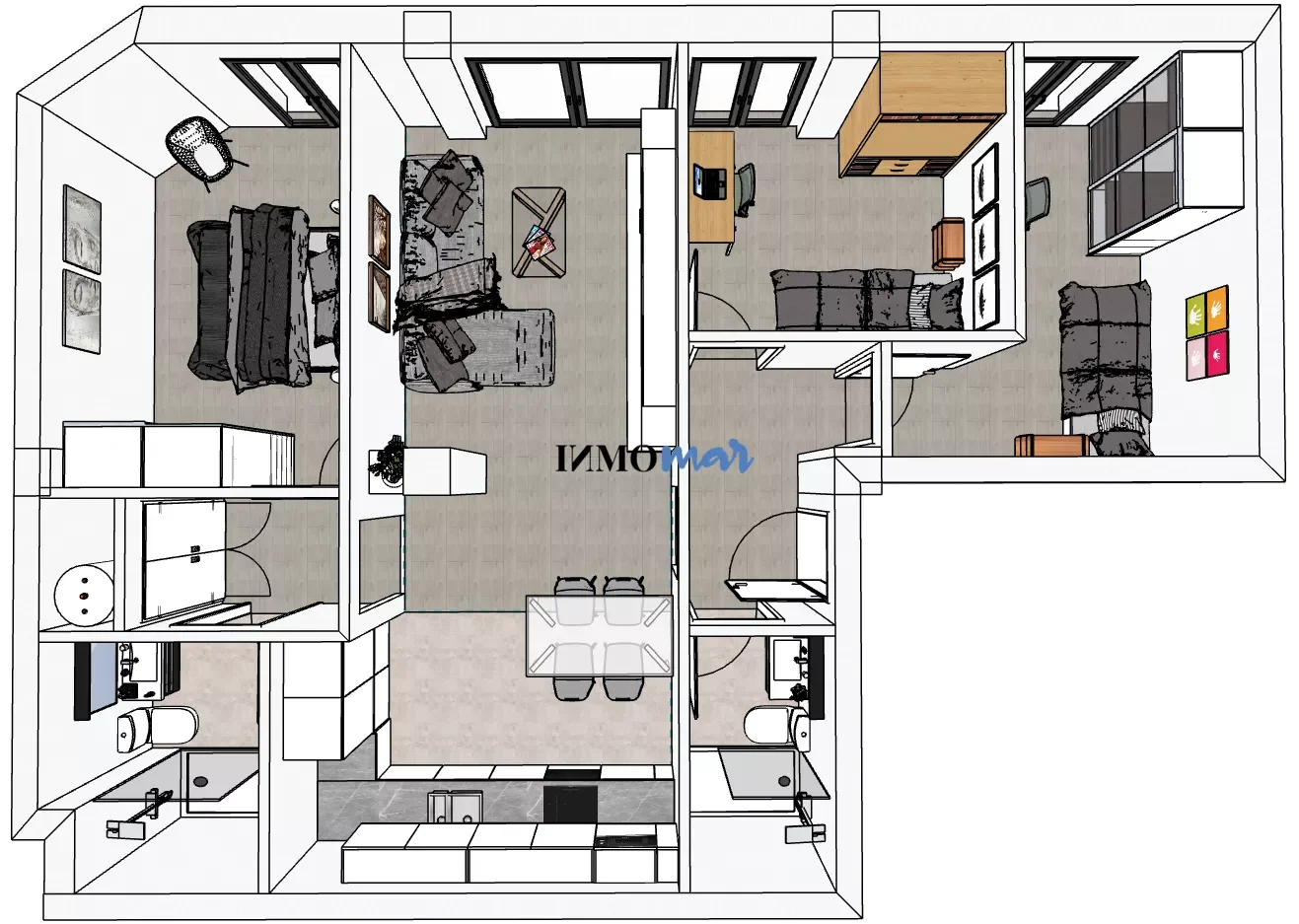 Barcelona new-build flat with 3 bedrooms