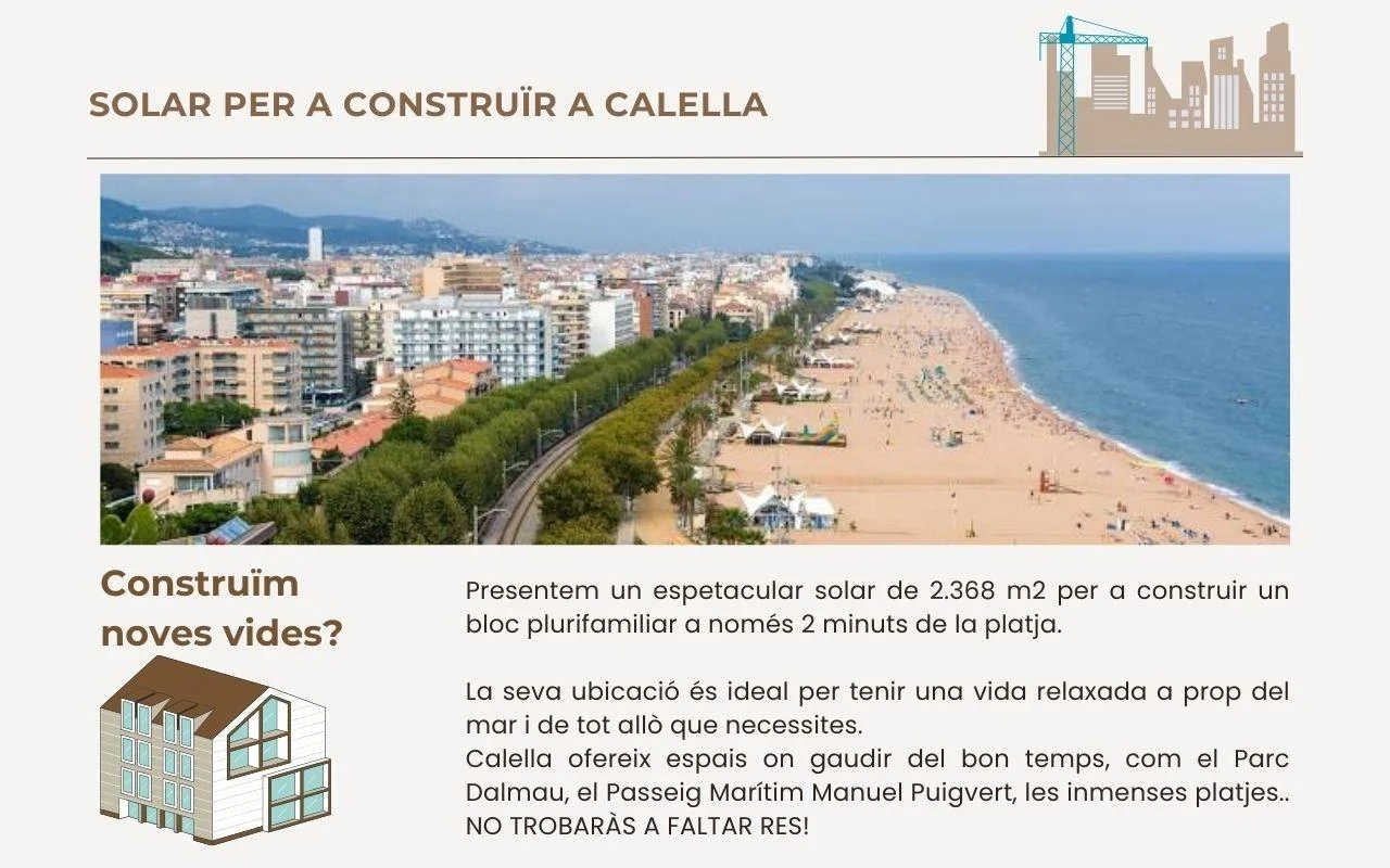 Coastal Calella plot near the sea