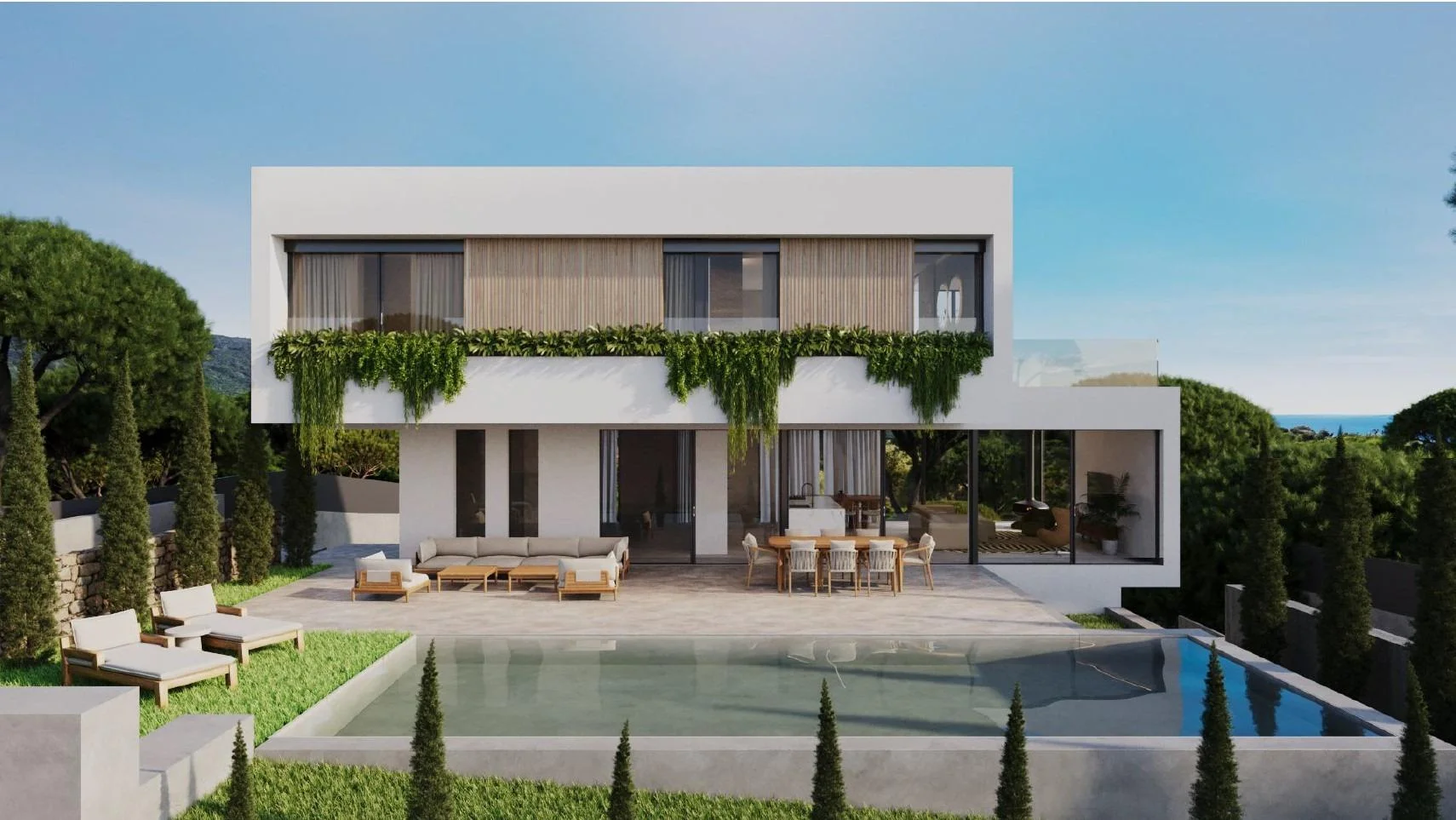 Villa de obra nueva con vistas al mar