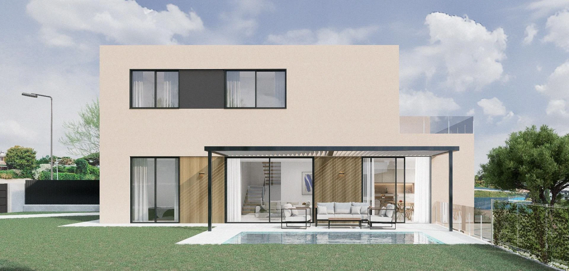 New-build chalet with private pool