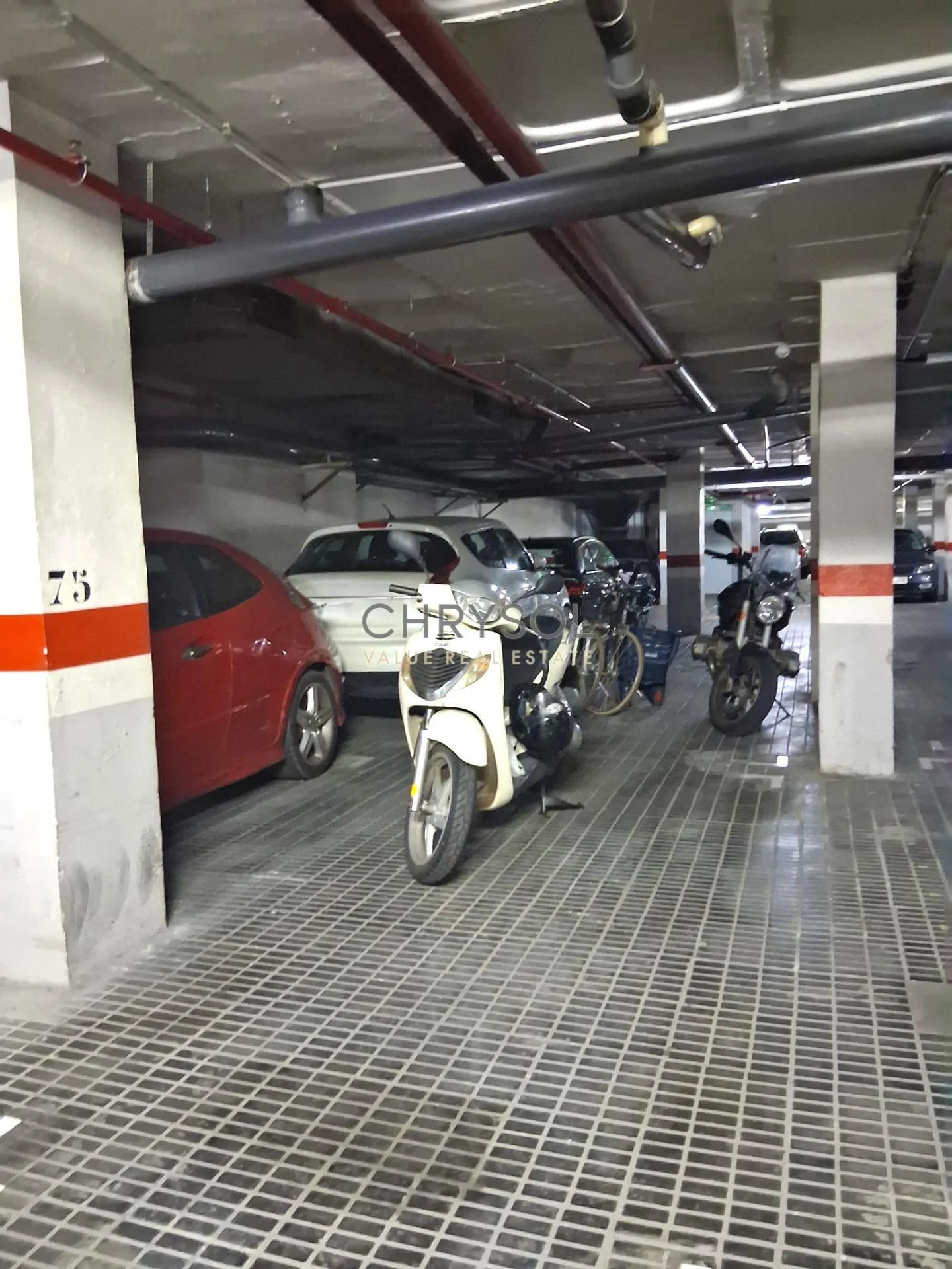 Two large contiguous parking spaces