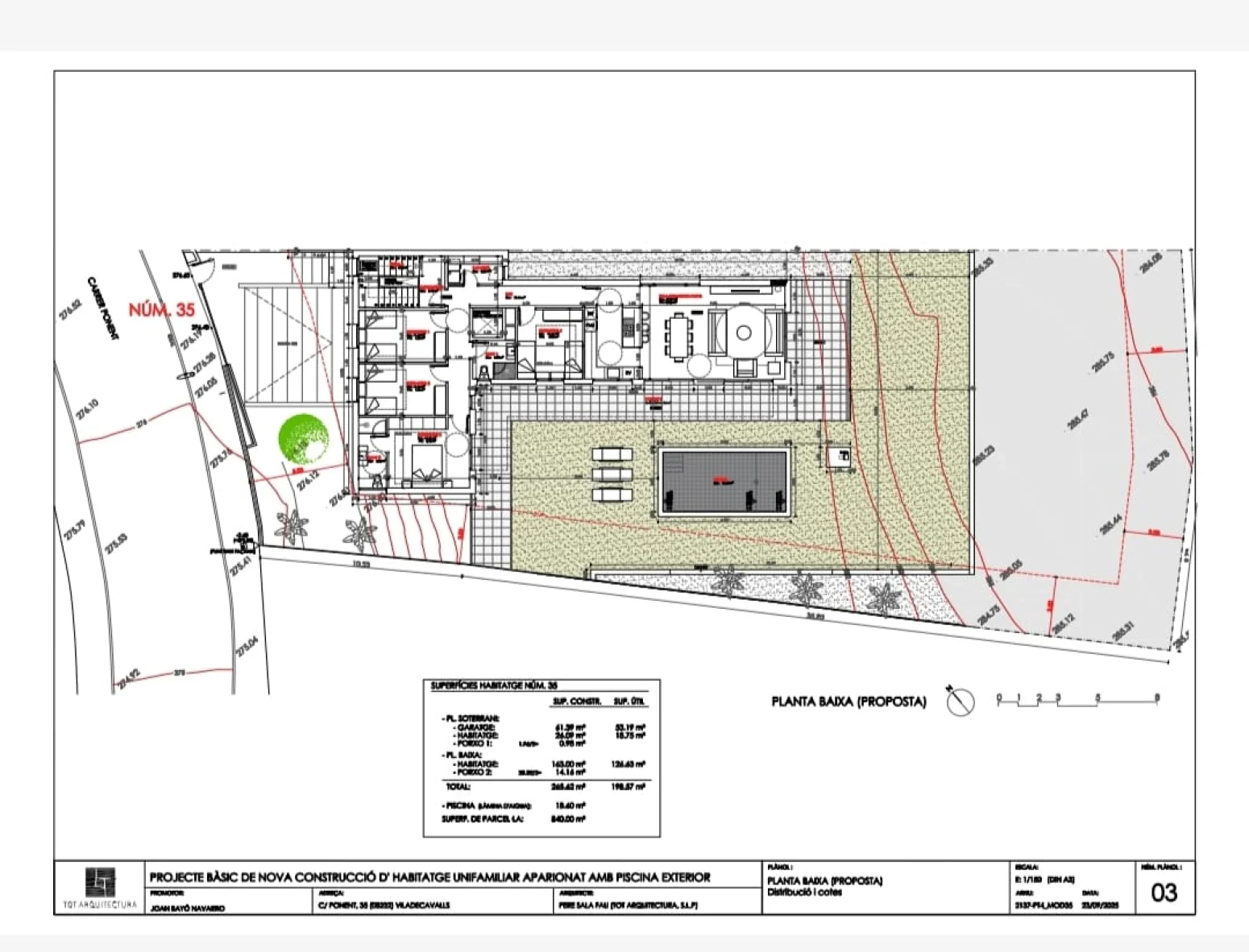 Chalet sobre plano en Viladecavalls, Can Turu