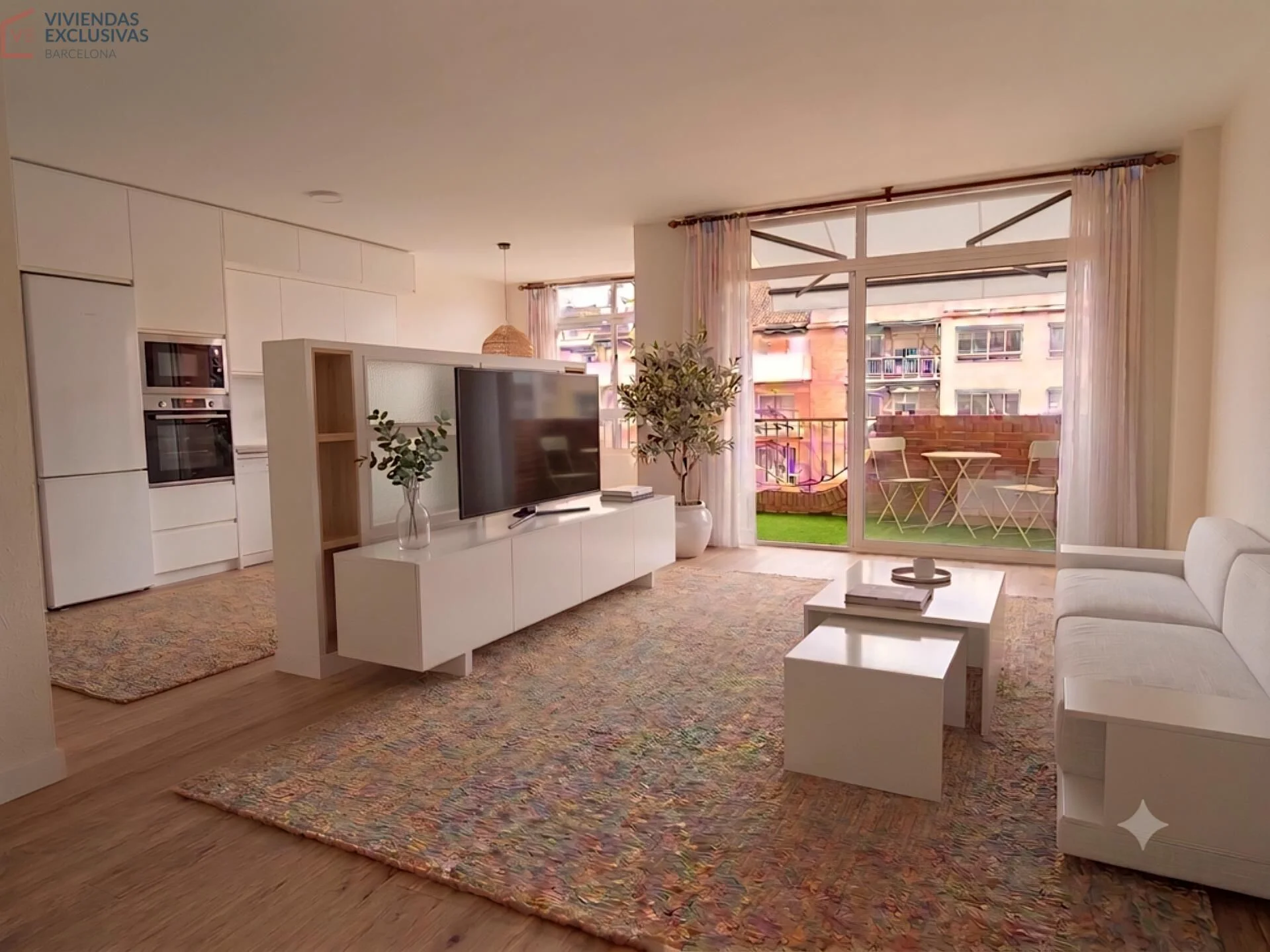 Luminoso piso de cuatro habitaciones con terraza