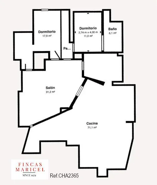 Casa adosada reformada en Vallpineda, 2 habitaciones