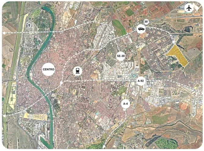 Parcela urbanizable en Sevilla, 26.934 m² edificables