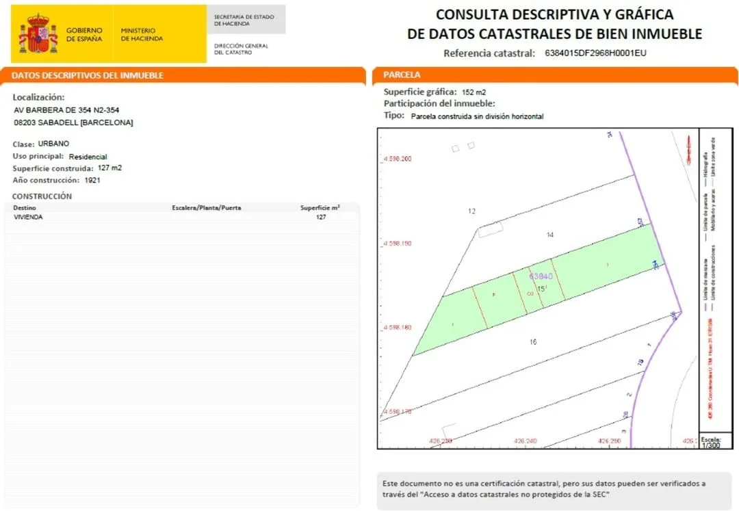Urban plot in Sabadell for redevelopment