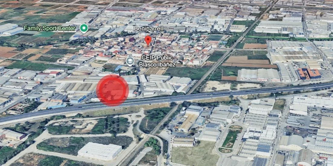 Industrial land with built surface