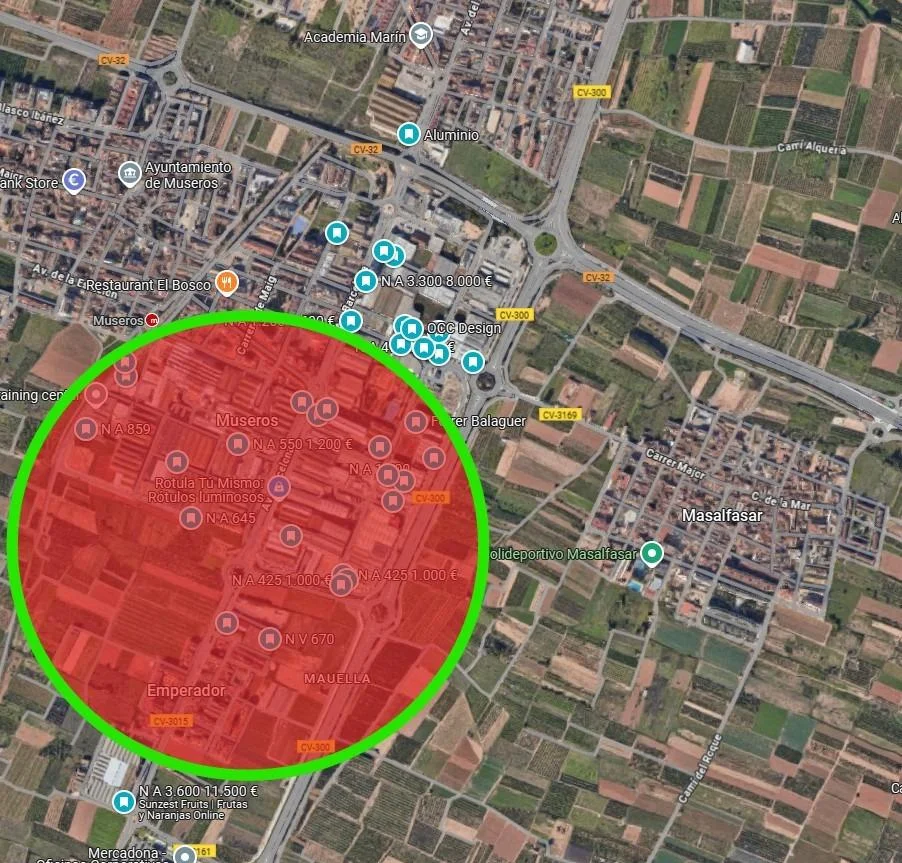 Parcela industrial en Museros, 299 m²