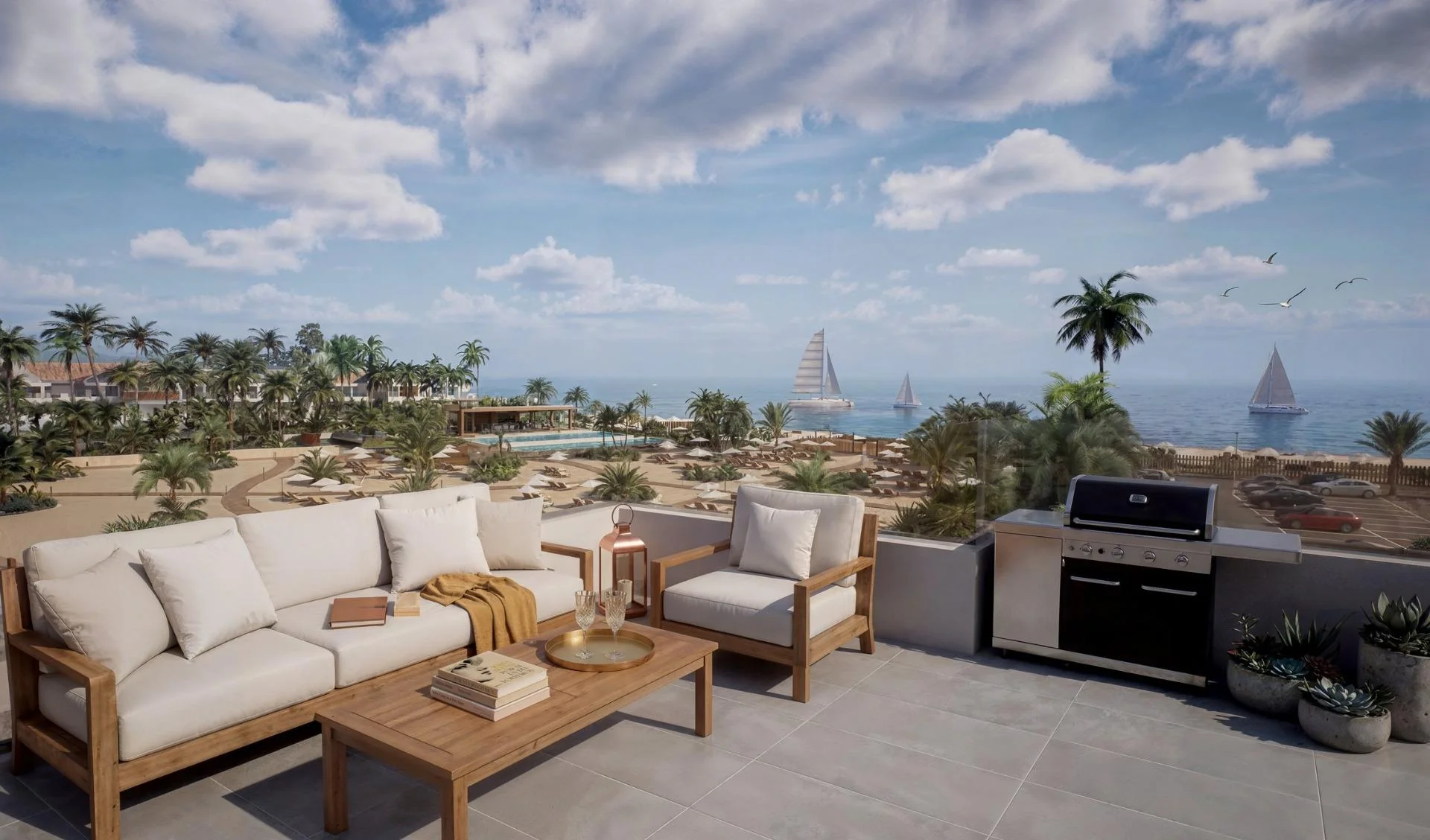 Ático nuevo en Vera Playa con terraza de 56 m²