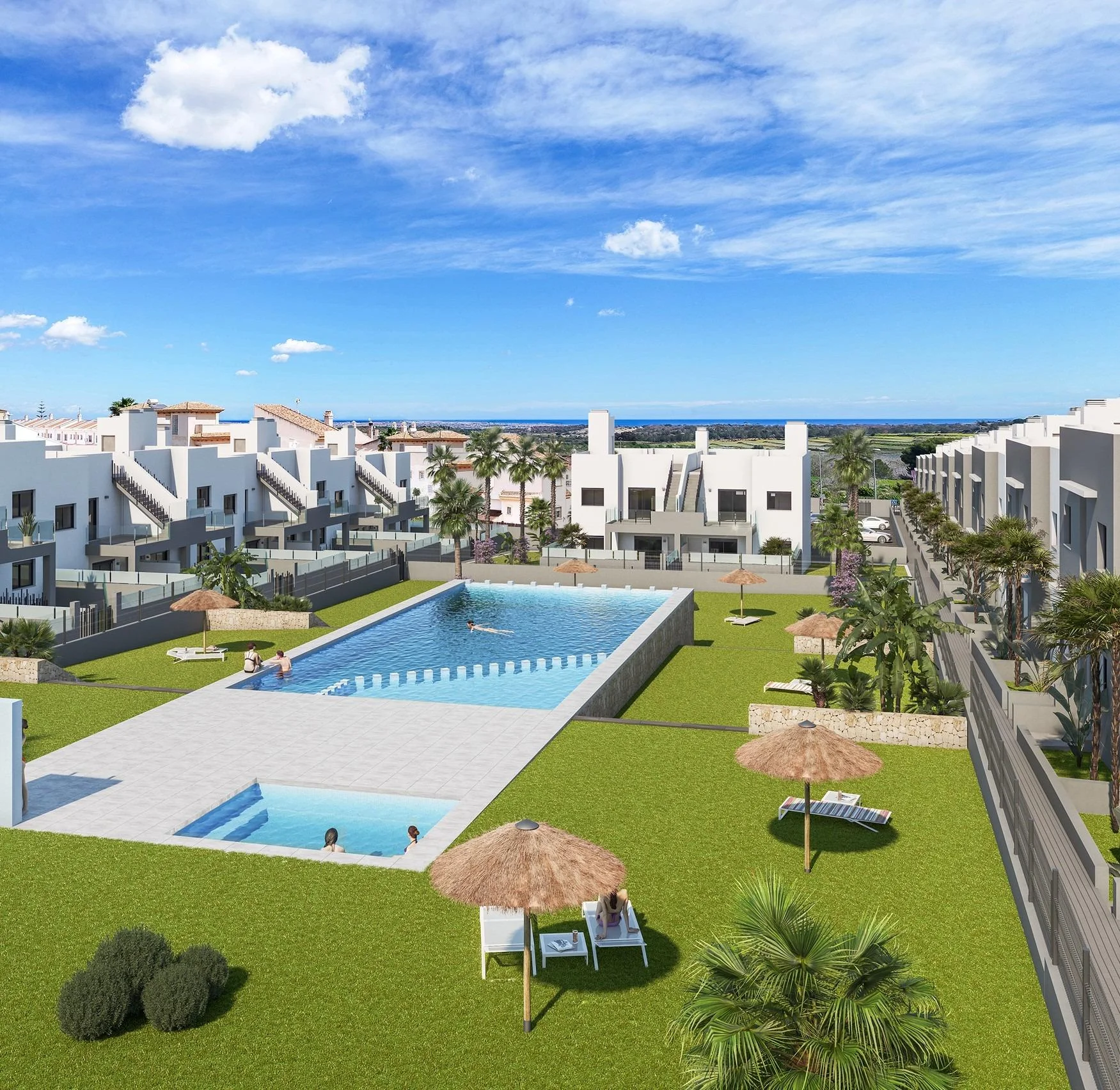 Bungalow nuevo en planta baja con jardines