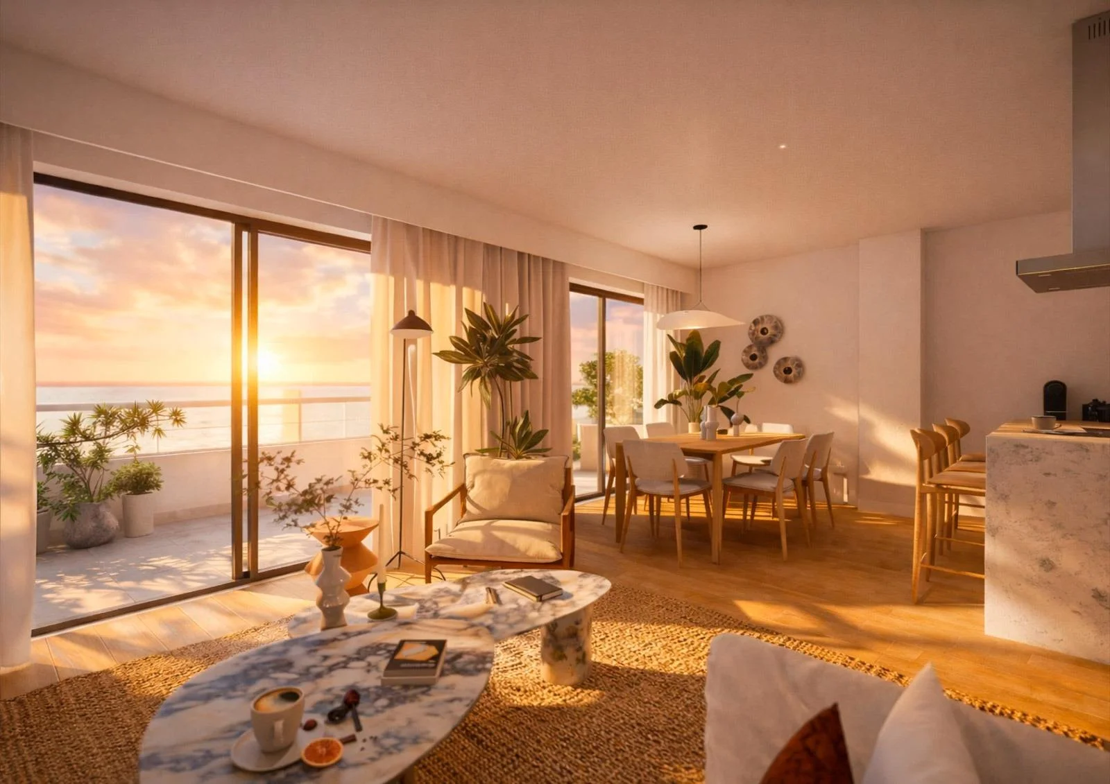 New beachfront apartment, 3 bedrooms