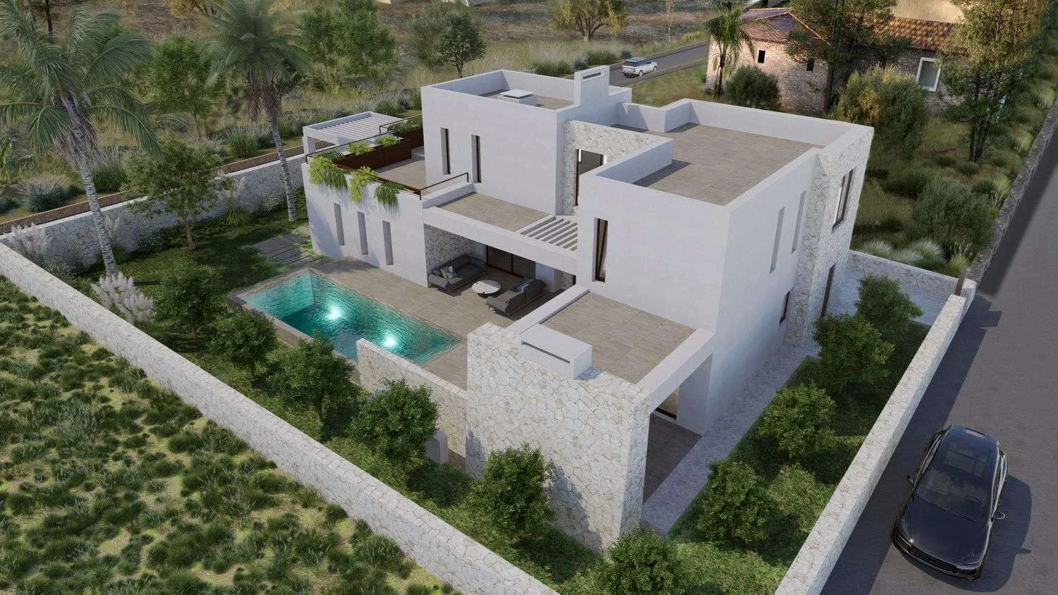Villa sobre plano cerca de Palma, 5 dormitorios