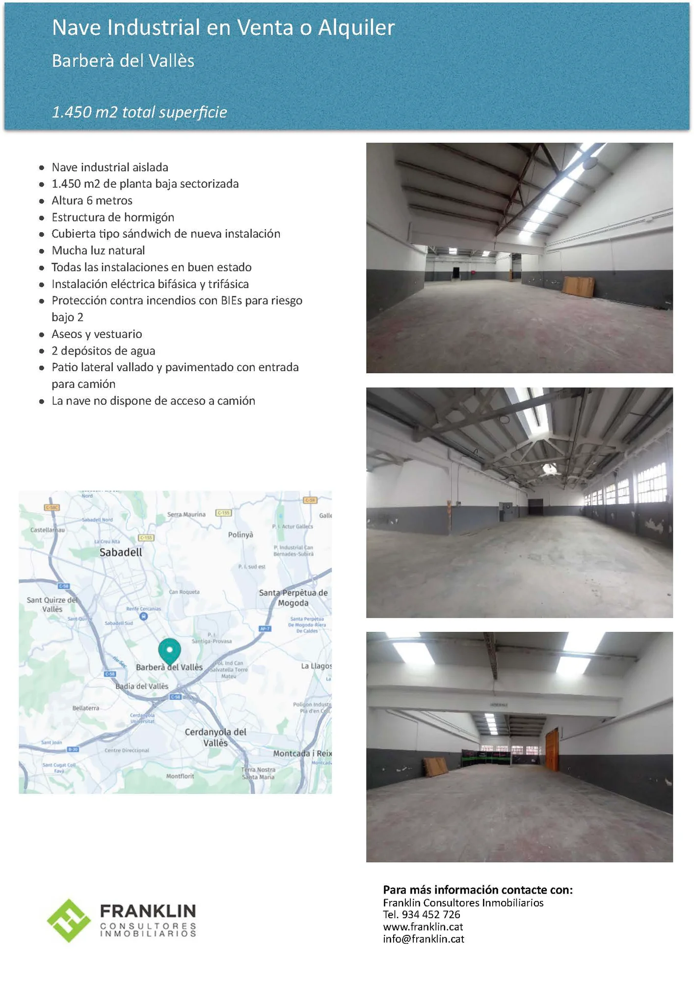 Nave industrial en Barberà, 1.450 m²
