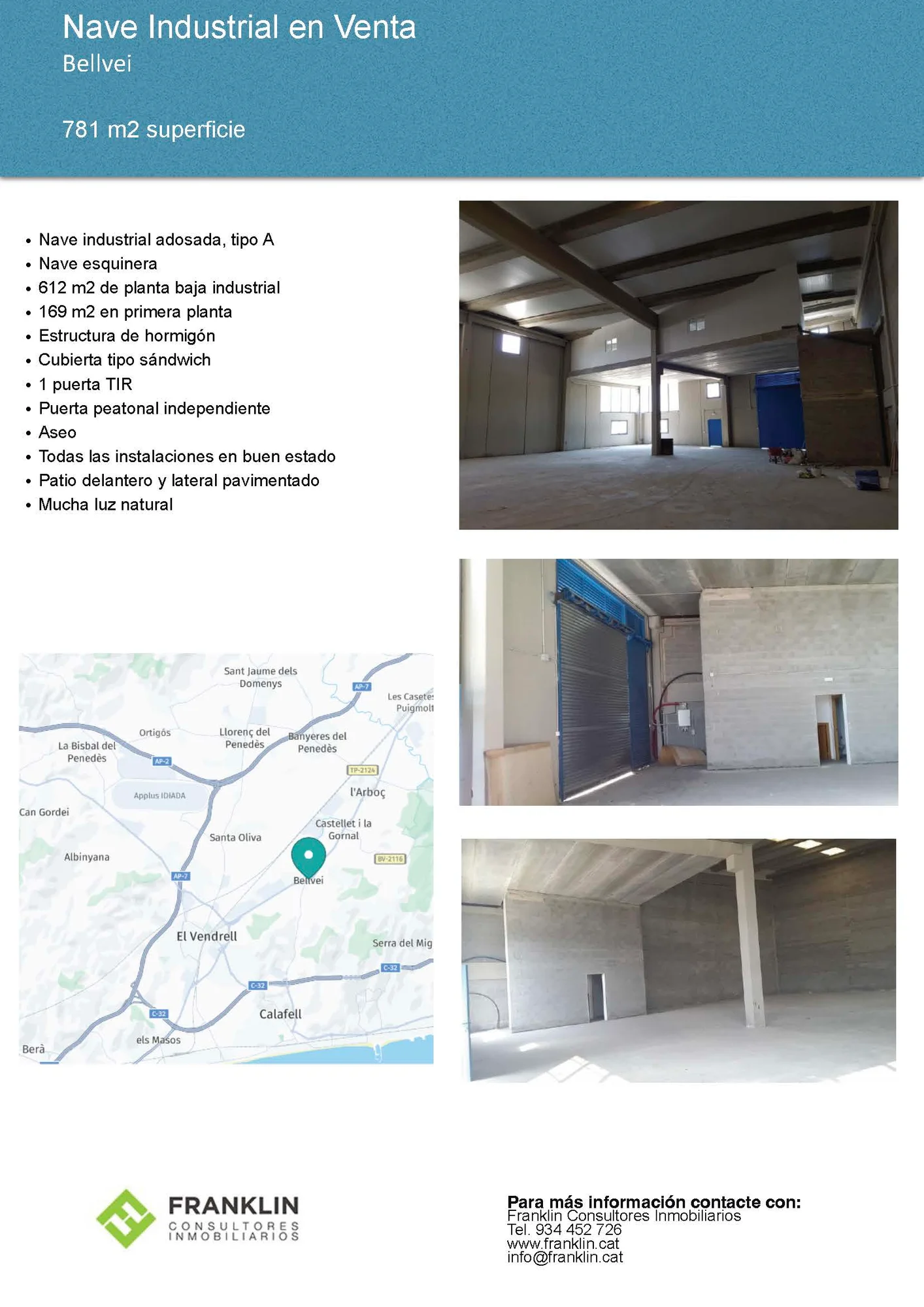 Nave industrial esquinera de 781 m²