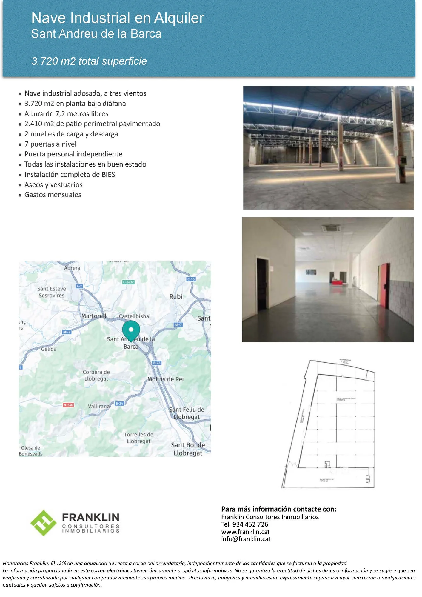 Nave industrial con gran patio de carga