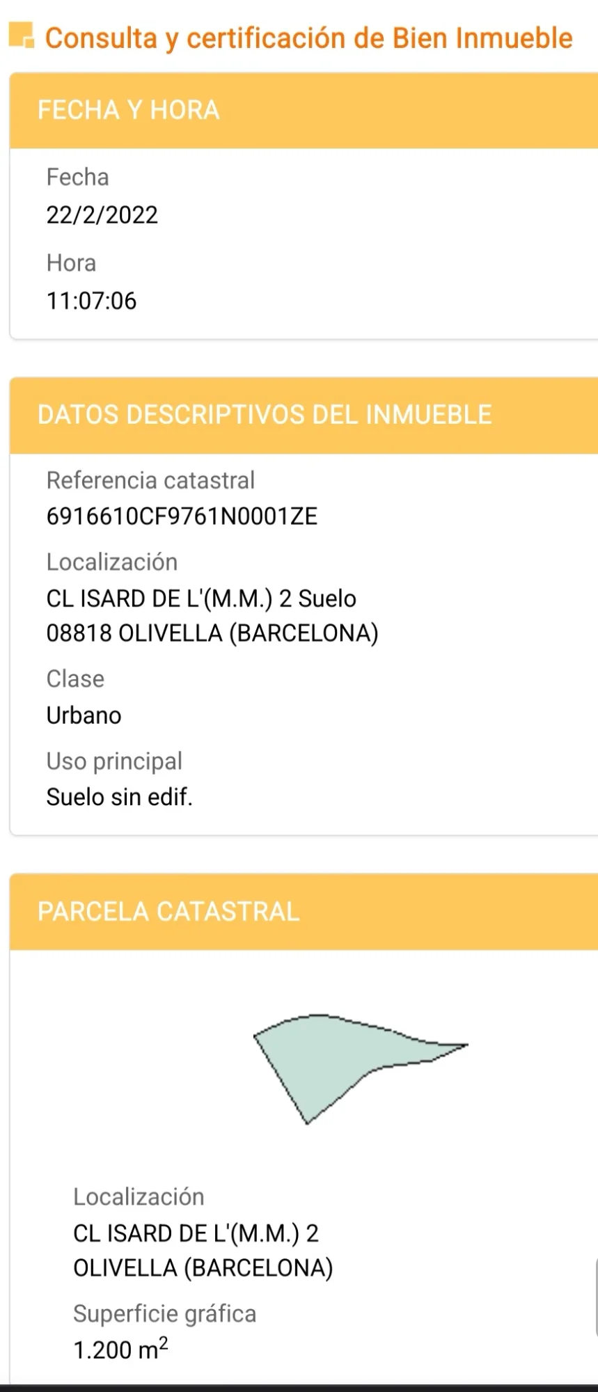Urban plot in Mas Mestre, 1,200 m²