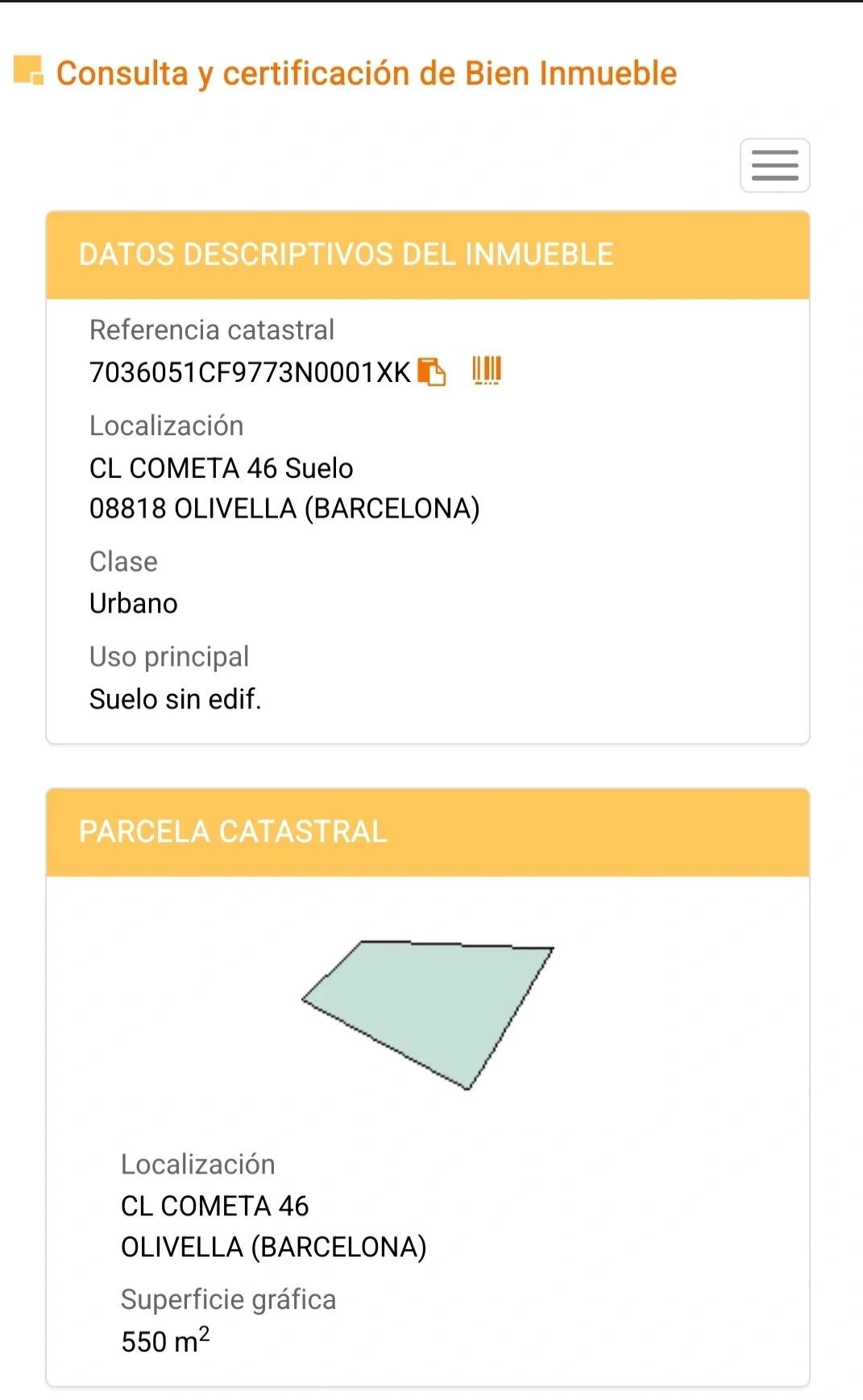 Urban plot in Olivella, 550 m²