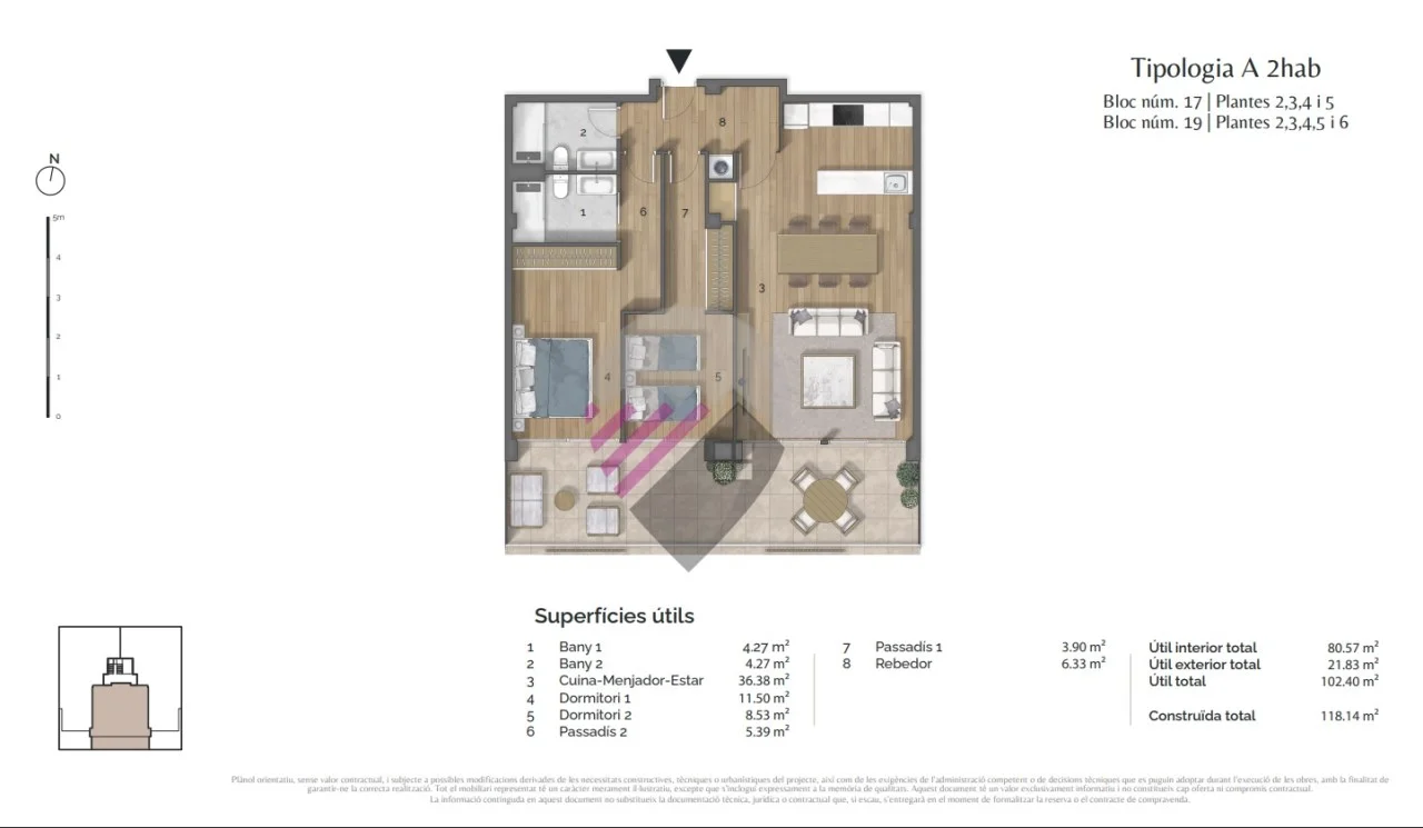 Off-plan flat with valley views