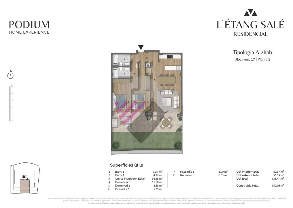 New-build Escaldes flat, 2 bedrooms