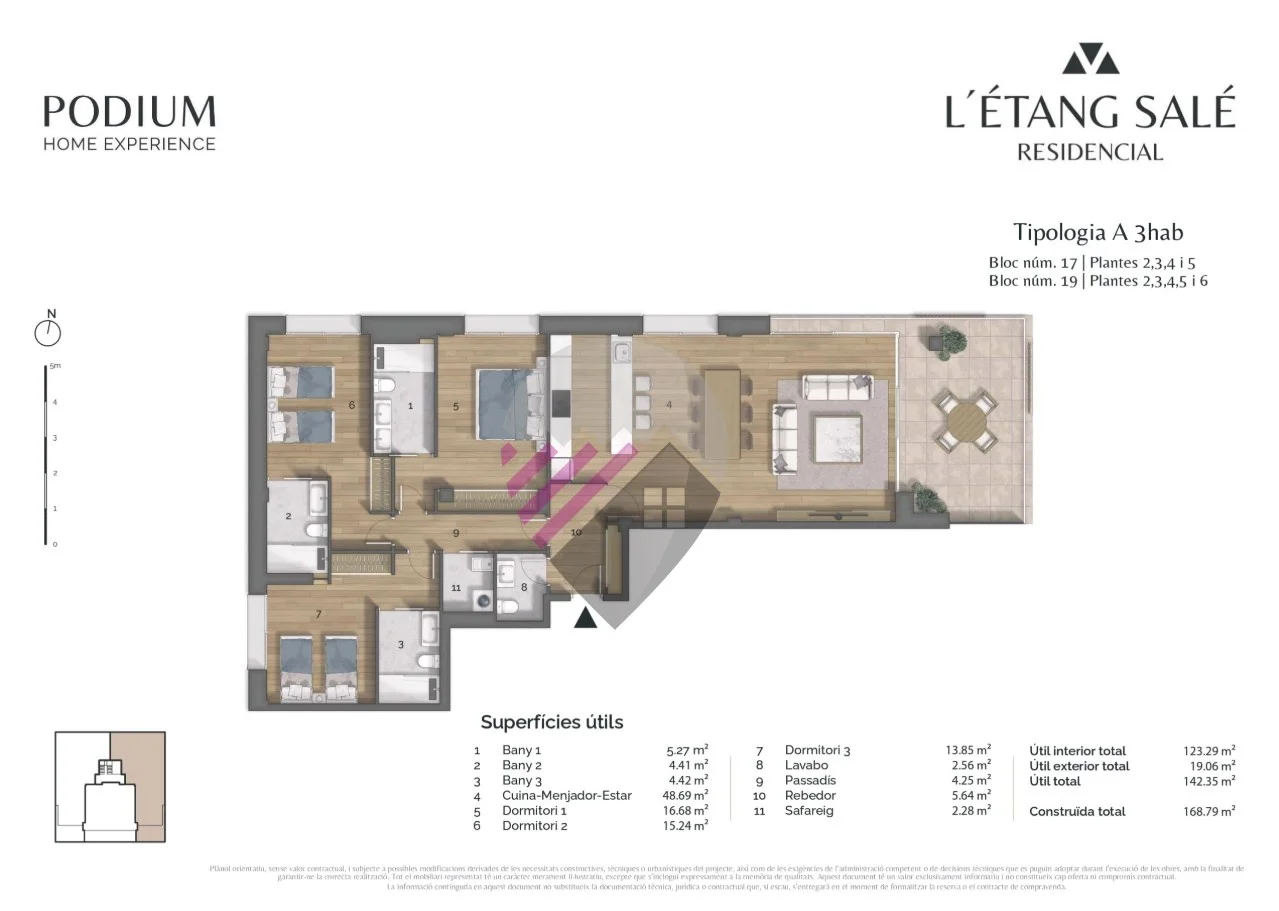 New-build Escaldes flat, 3 bedrooms