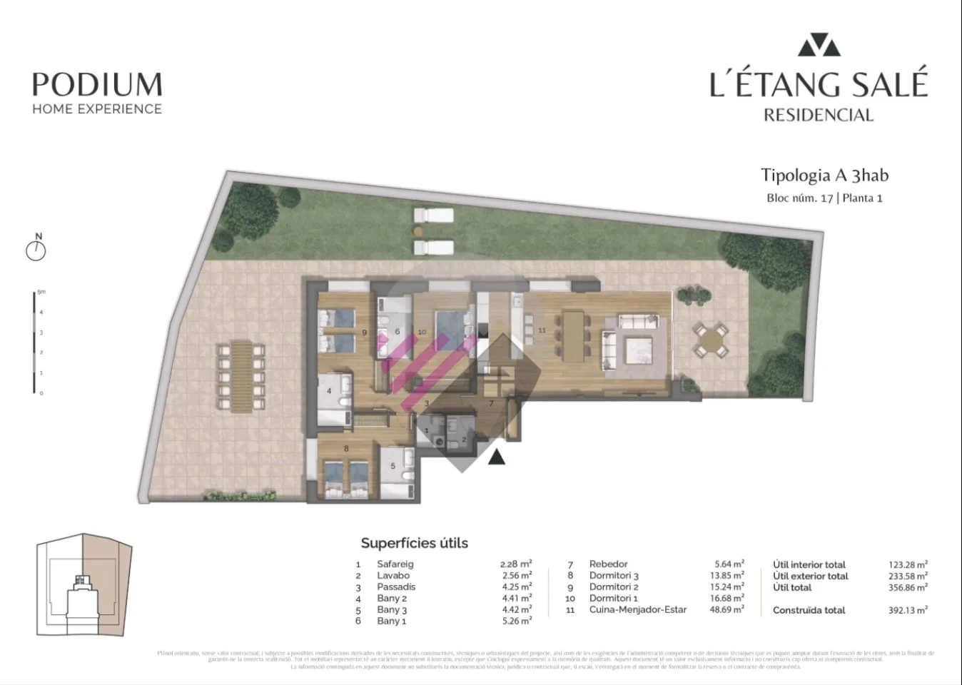 New-build Escaldes flat, 3 bedrooms