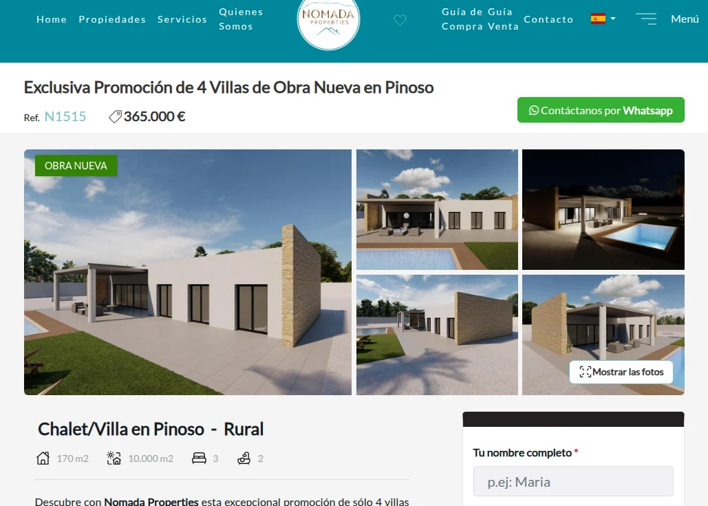 New villa in Pinoso, 10,000 m² plot
