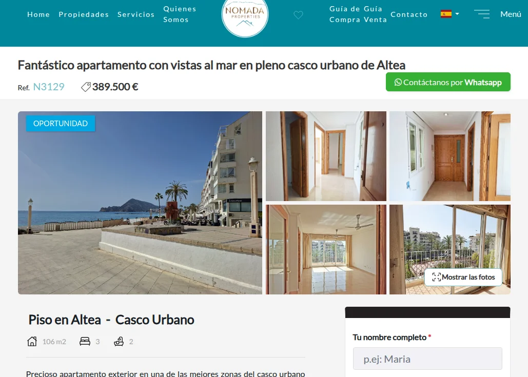 Apartamento en Altea con vistas al mar