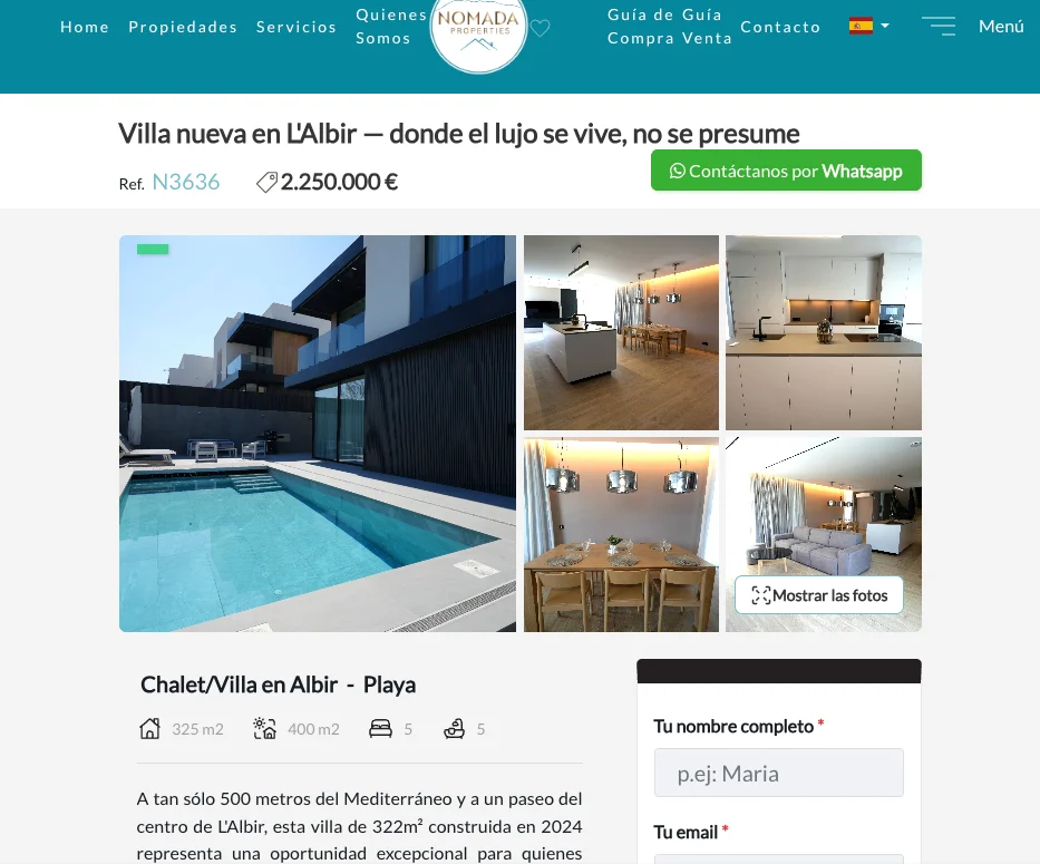 Villa nueva en L'Albir con cinco dormitorios