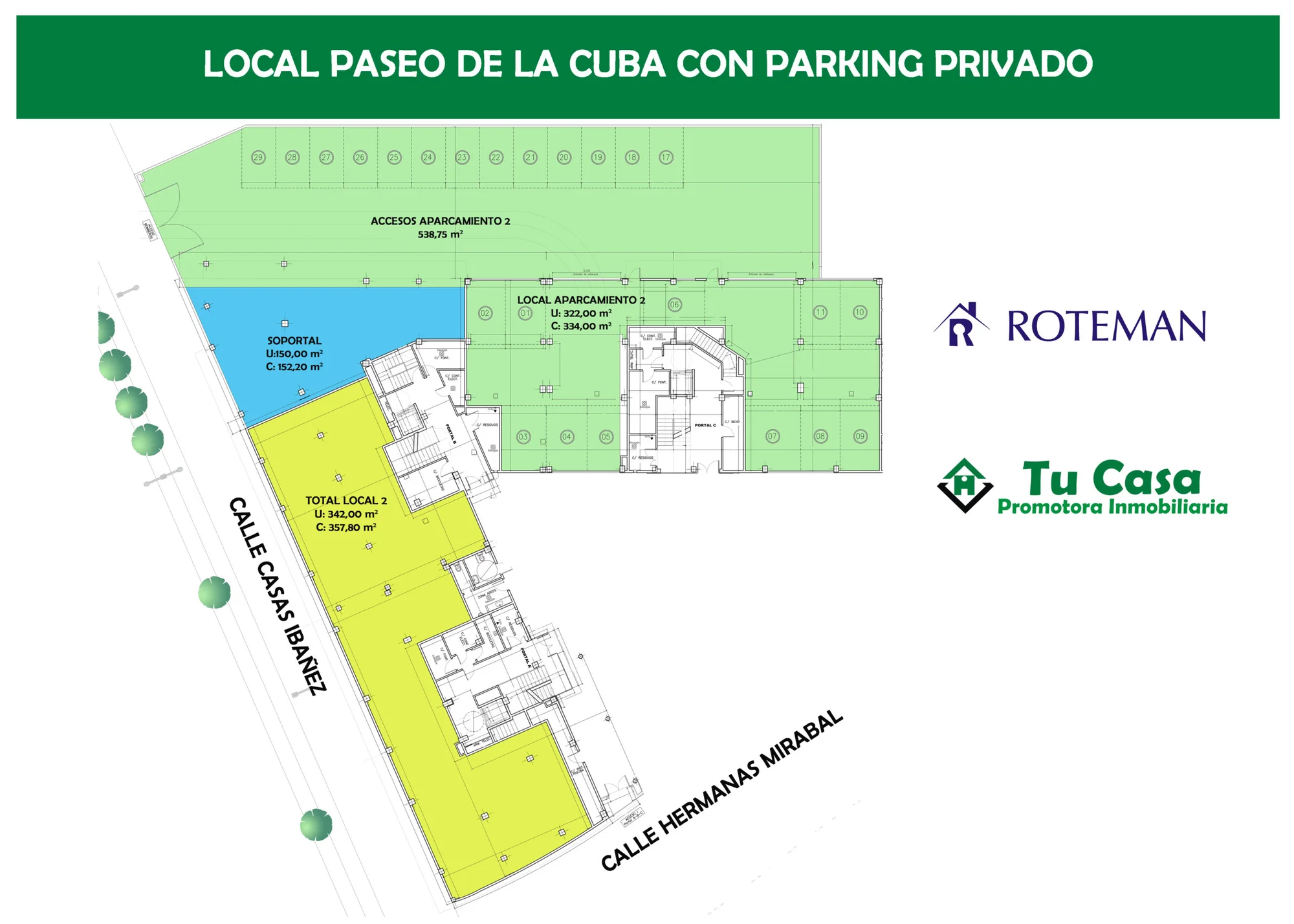 Commercial premises with extensive parking