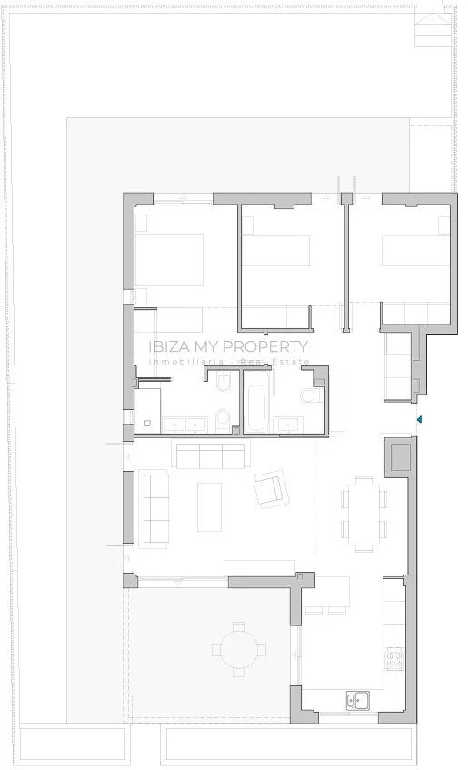 Under-construction apartment, three bedrooms