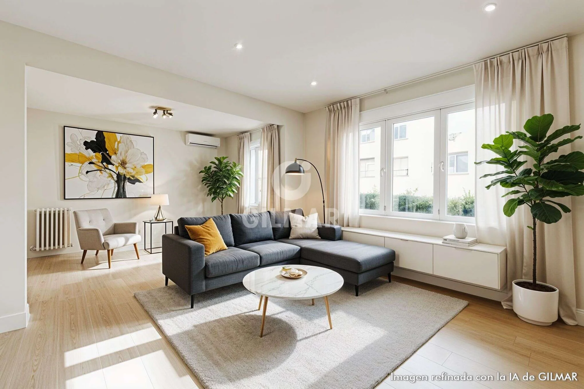 Reformed Guindalera flat, three-bedroom layout