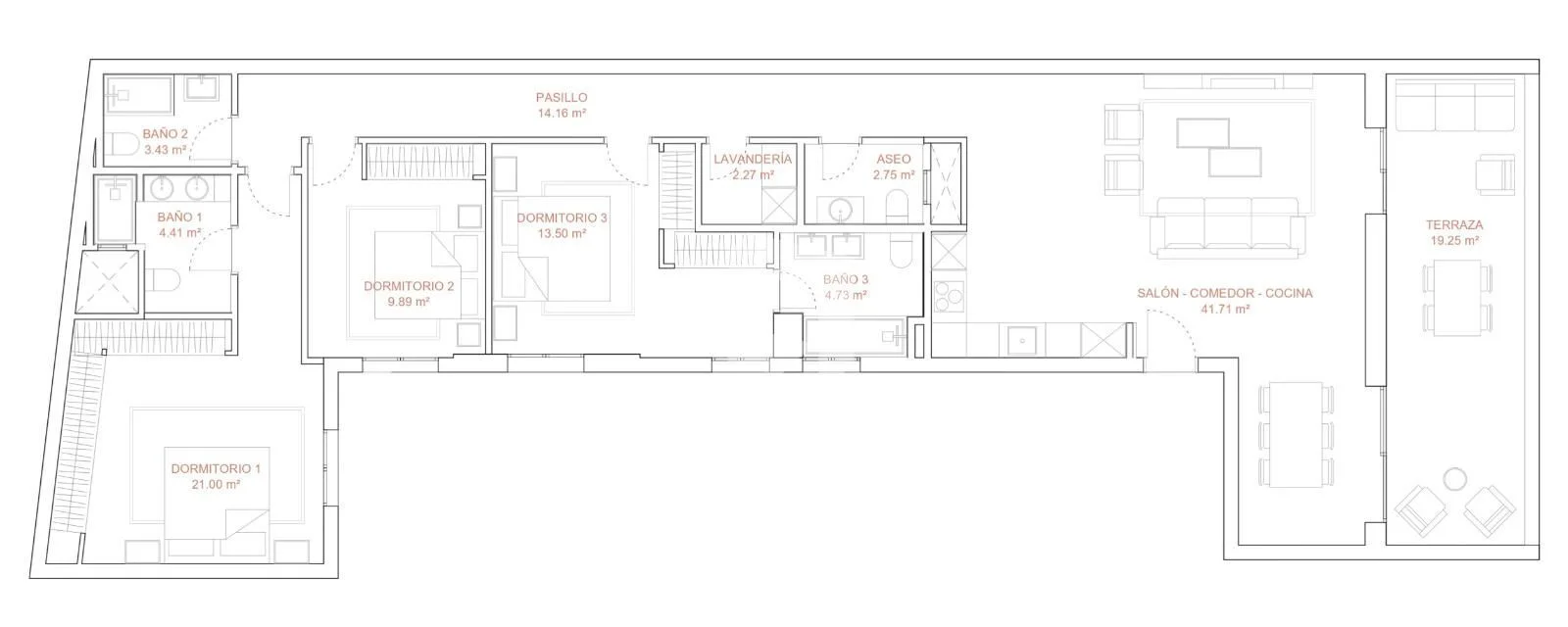Ático en Almagro de 194 m²