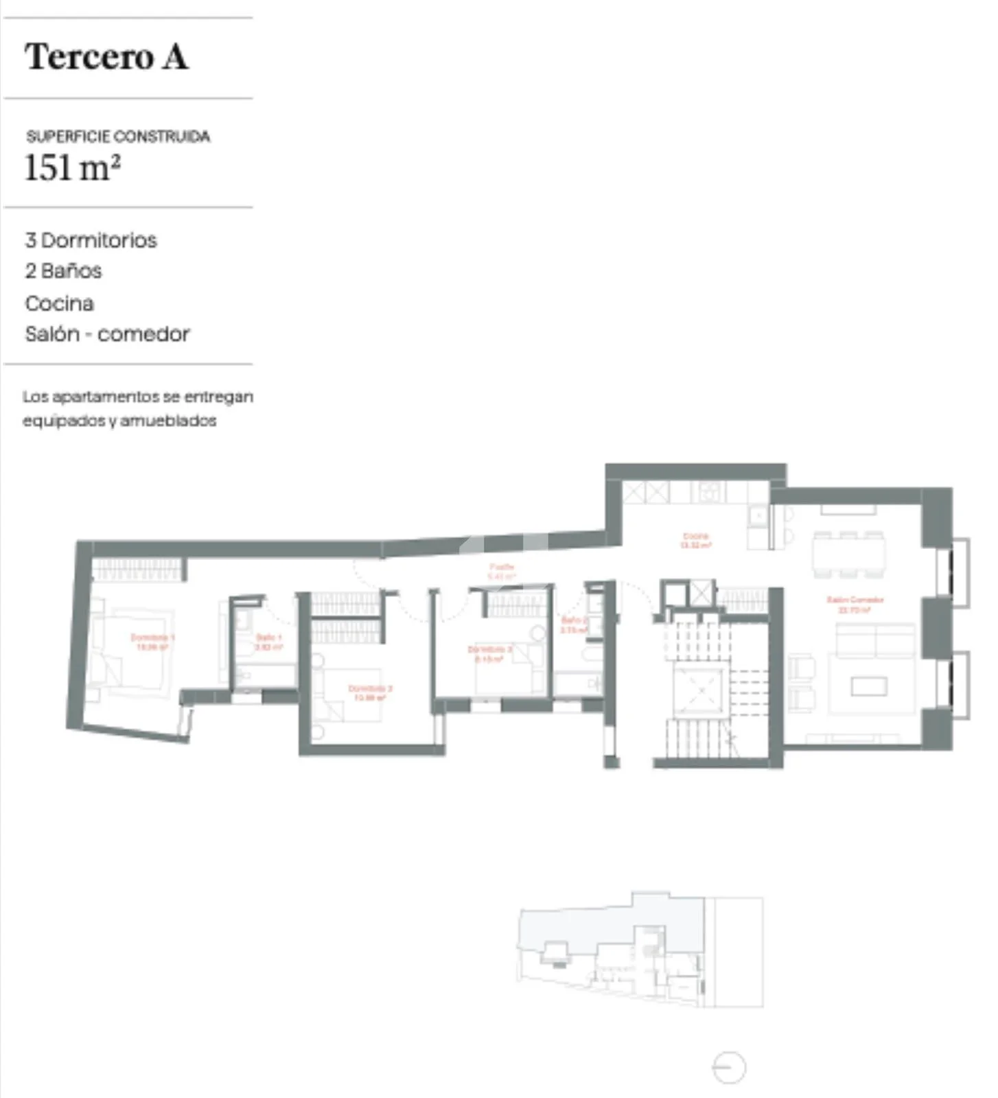 Piso nuevo en Justicia, 171 m², 3 dormitorios