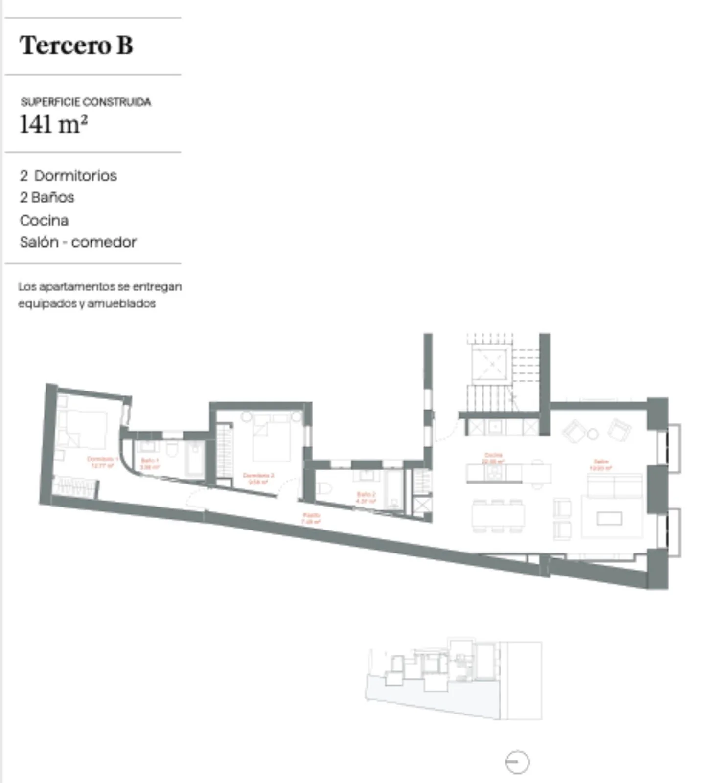 Apartamento nuevo en Justicia, 163 m²