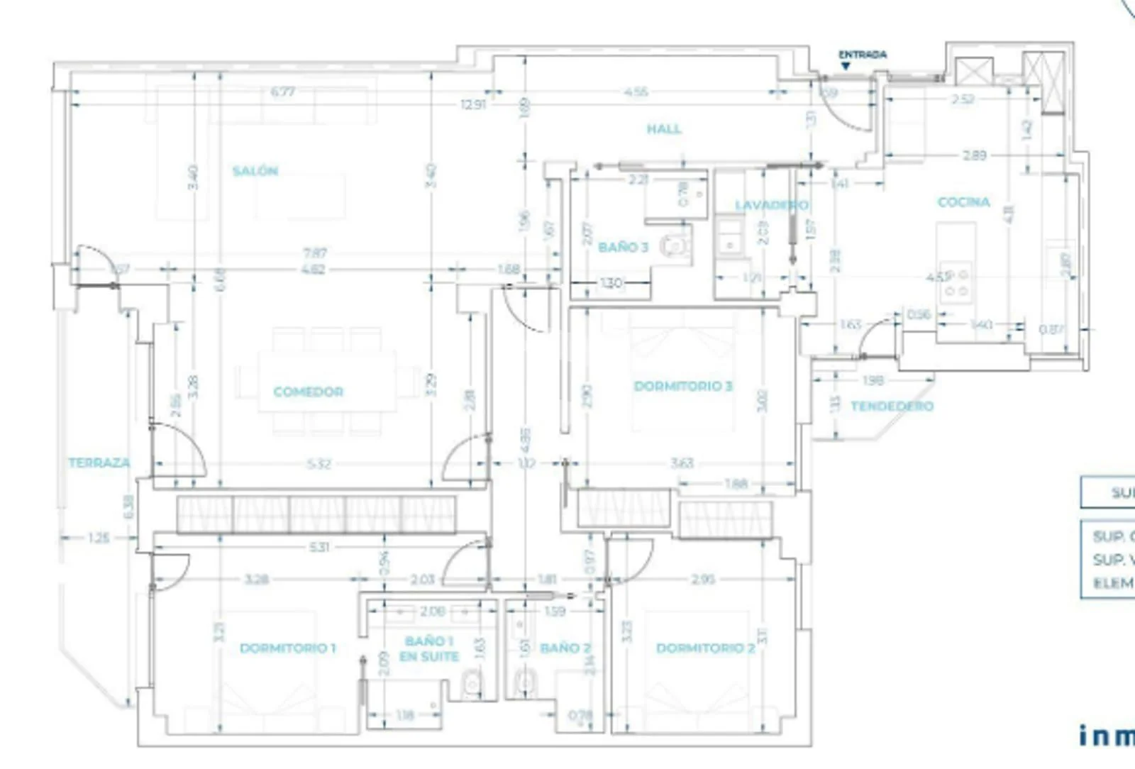 Three-bedroom renovation project with terrace