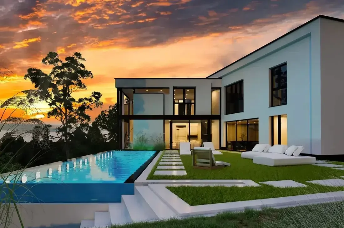 Estructura de chalet de lujo en 2.000 m²