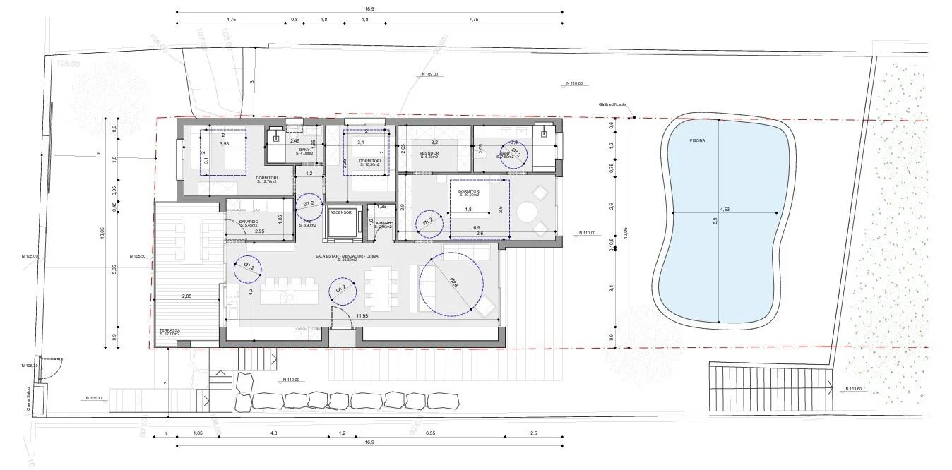Urban plot near golf, 720 m²