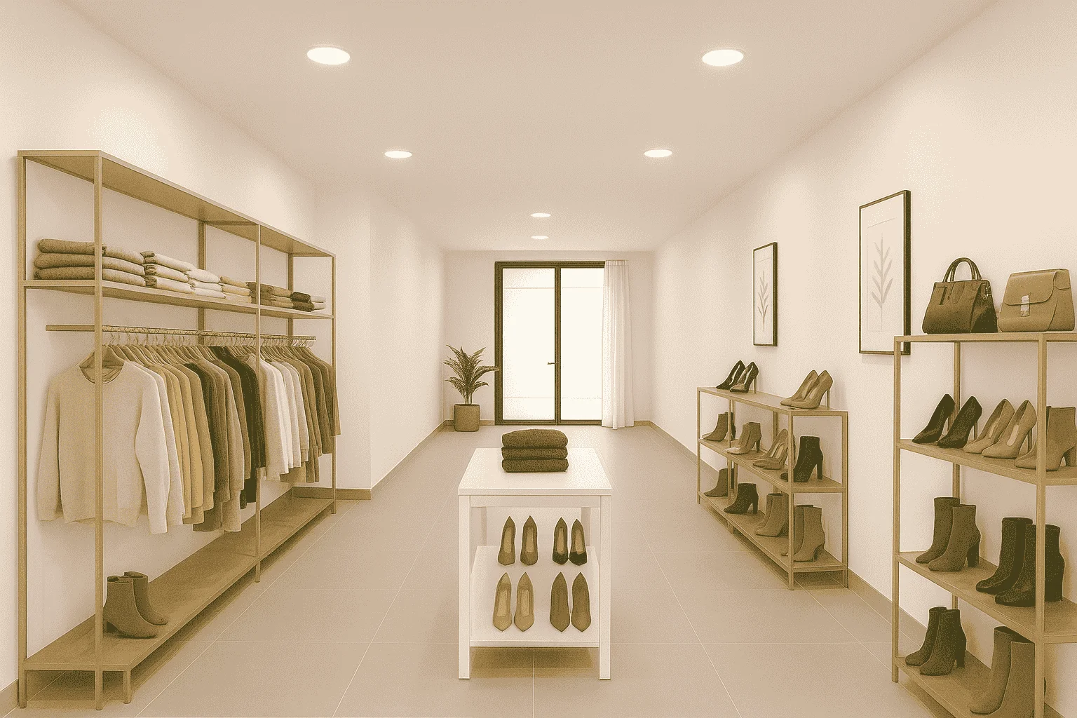 Central commercial unit with interior patio