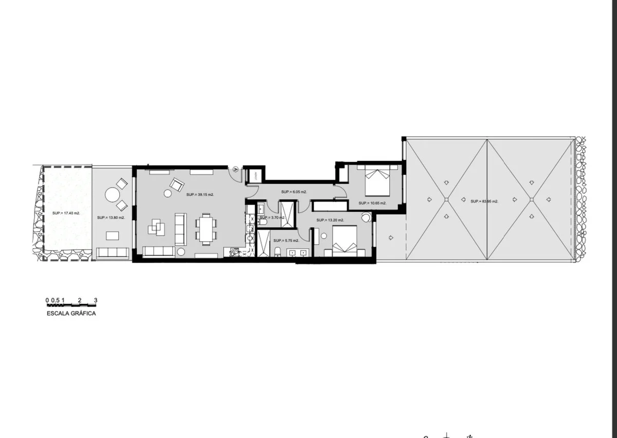Apartamento nuevo con terrazas de 110 m²