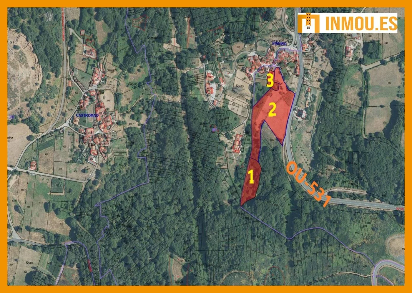 Tres parcelas rústicas cerca de Celanova, 11.188 m²