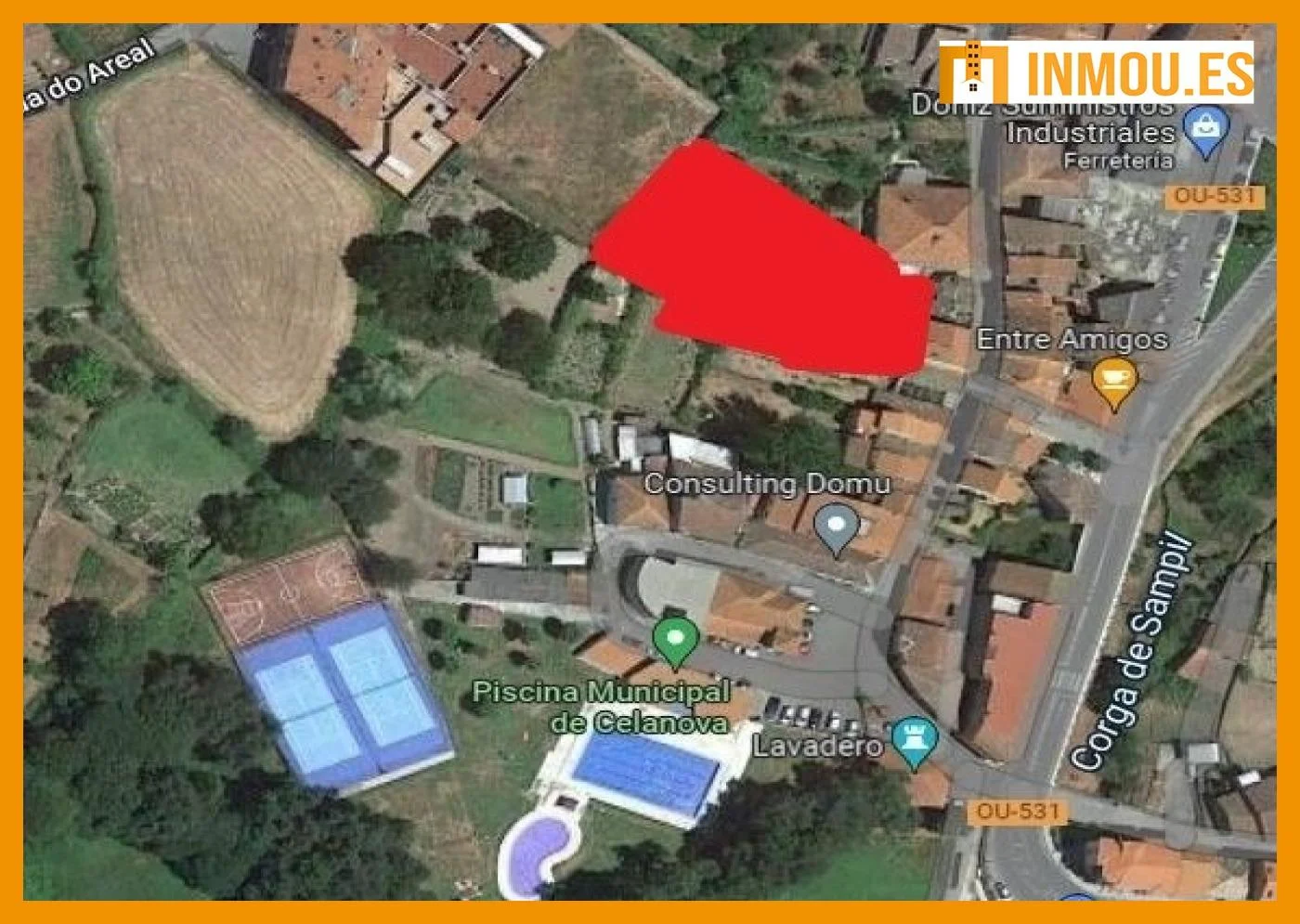 Solar urbano en Celanova de 1.100 m²