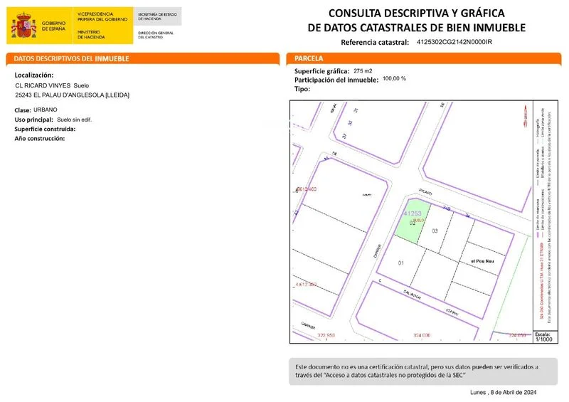 Palau d'Anglesola plots, multiple sizes