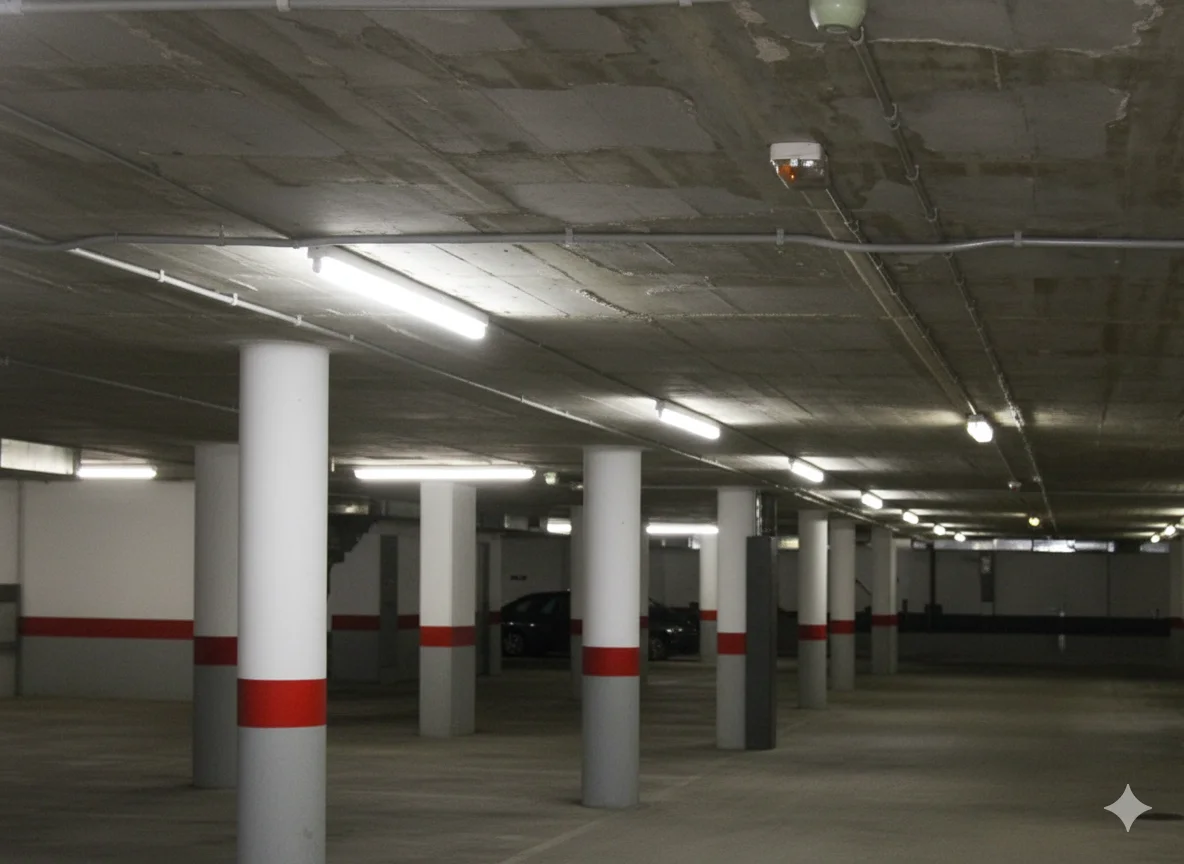 Central covered parking space, 15 m²