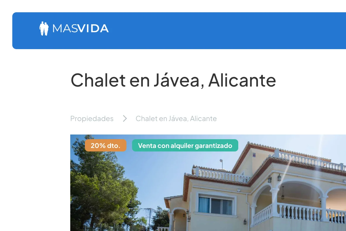 Tenanted Jávea chalet, four bedrooms