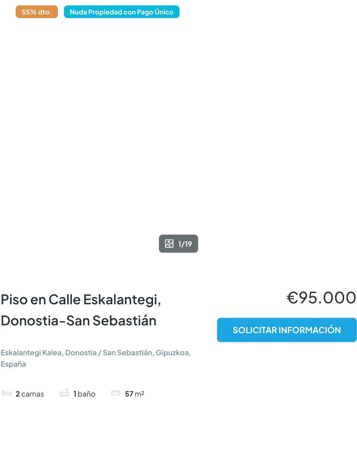 Piso en nuda propiedad en Donostia, 2 dormitorios