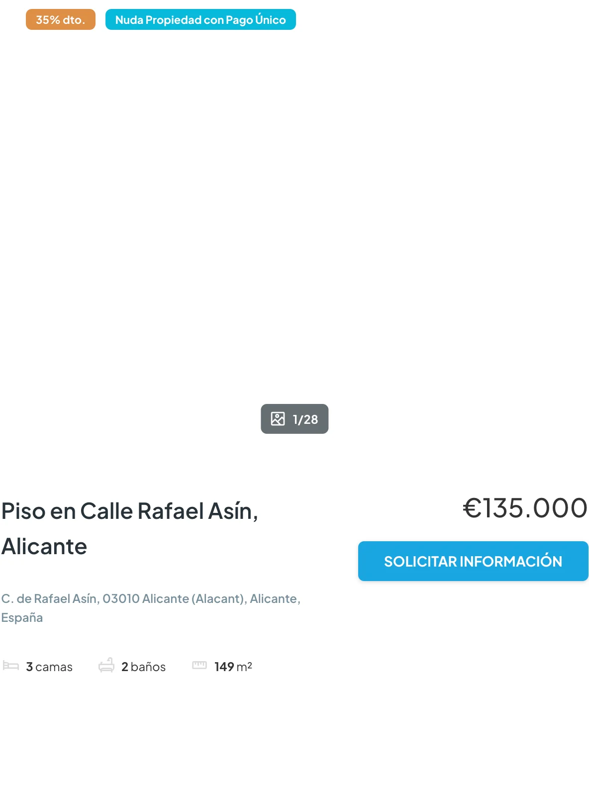 Bare ownership flat with garage, Alicante
