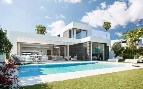 Villa nueva en Cabopino, 300 m², piscina